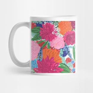 Pretty Hand Painted Colorful Flowers Mug